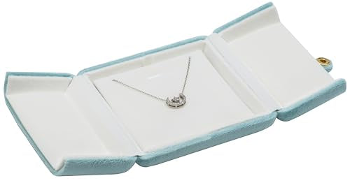 Sage Green Velvet Necklace Pendant Jewelry Box - Gift Storage Case