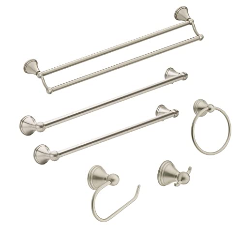 Moen Preston Collection Brushed Nickel 7-inch Towel Ring Wall Mount Pack of 3