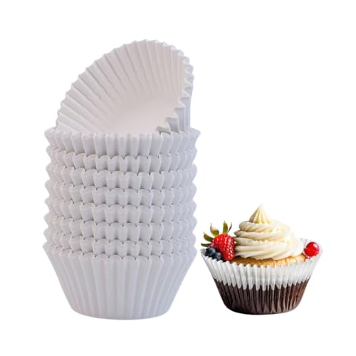 200pcs White Cupcake Liners - Grease-Proof & Nonstick