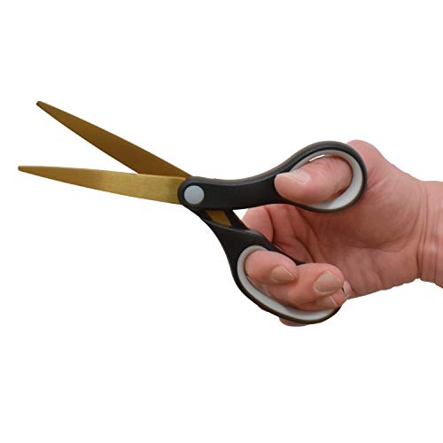 Westcott 8-Inch Titanium-Bonded Scissors 2-Pack for Office & Home, Black/Gold