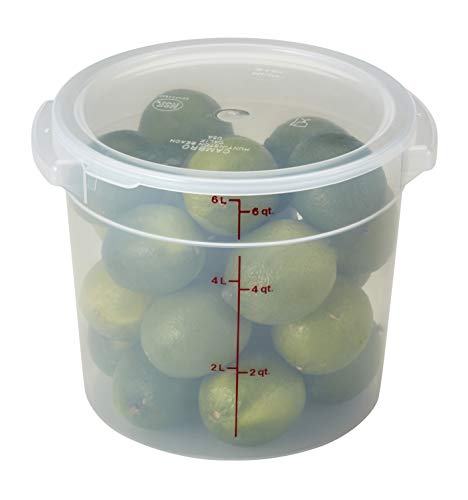 Cambro 6 & 8 Quart Round Food Container Covers - Durable Polypropylene, Snap-On Fit