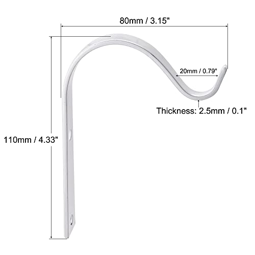 MECCANIXITY 4-Inch Iron Wall Hooks - Heavy Duty Wall Mount Brackets, 2-Pack