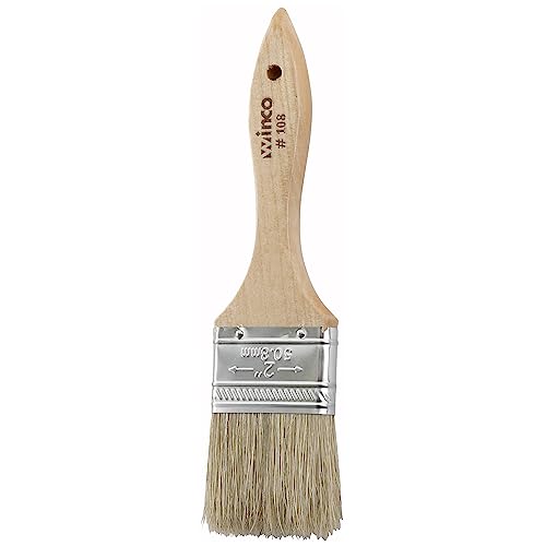 Winco 2-Inch Boar Bristle Heavy-Duty Pastry Brush with Wooden Handle