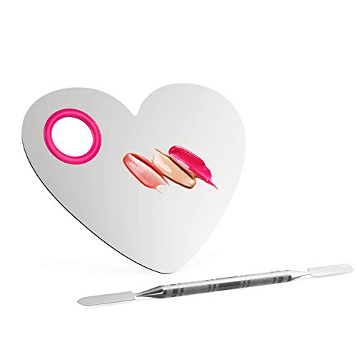 Luxspire Stainless Steel Makeup Mixing Palette with Spatula for Foundation and Cosmetics