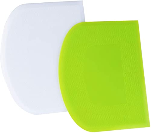 LUTER Plastic Dough Scraper Set - 2 Pack, 12x9.5 cm
