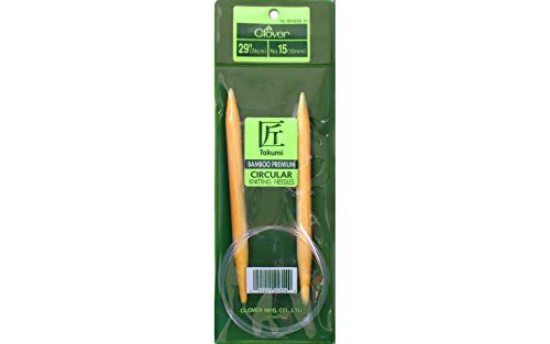 Clover Takumi Bamboo Circular Knitting Needles, Size 15 (10mm) - 29 Inch