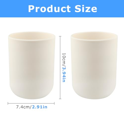 Vornetil 2-Pack Reusable Toothbrush Holders - 13.5oz Plastic Cups