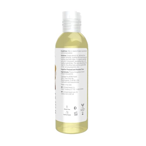 NOW Foods Sweet Almond Oil 100% Pure Moisturizing Body Oil 4 oz