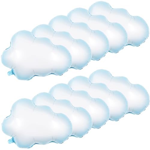 10 White Cloud Foil Balloons for Birthday & Theme Parties