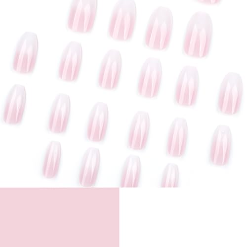 Ombre Pink Coffin Press on Nails - Medium Gradient French False Nails Kit