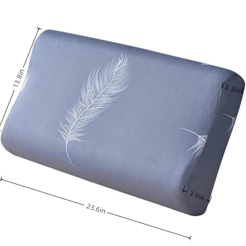 Cervical Neck Pillowcase for Contour Memory Foam Pillows, 23.6"x13.8", Grey