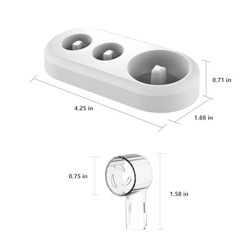 Elryndtor Toothbrush Holder for Oral-B - 2 Pcs Electric Stand & 4 Covers