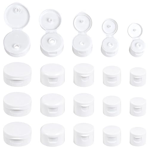 Nobelight 20 Pcs Leak-Proof Flip-Top Bottle Caps Kit for Lotion & Shampoo