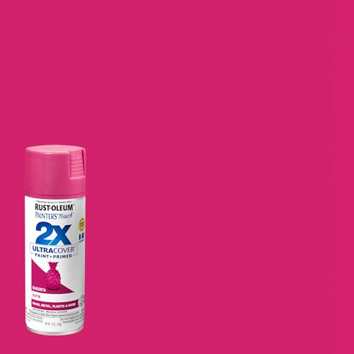 Rust-Oleum Painter's Touch 2X Ultra Cover Spray Paint, Satin Magenta, 12 oz (2 Pack)