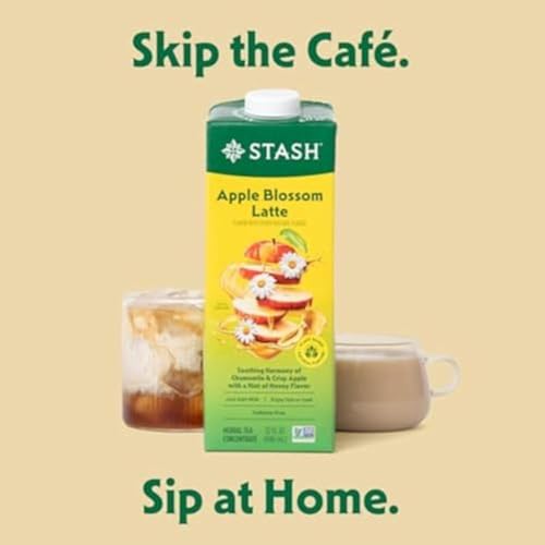 STASH Apple Blossom Latte Tea Concentrate, Apple Chamomile, 32 oz (Pack of 2)