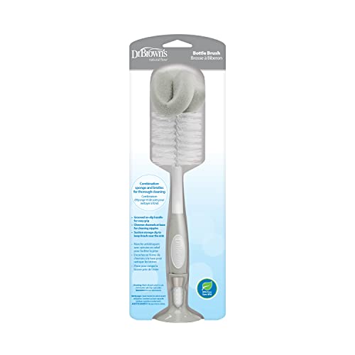 Dr. Brown's Reusable Baby Bottle Cleaning Brush with Suction Cup, 2-Pack