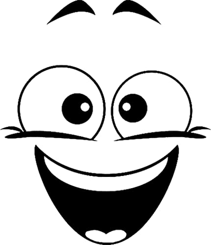 Funny Laughing Emoji Toilet Decal Sticker for Bathroom Decor - 8 Inches