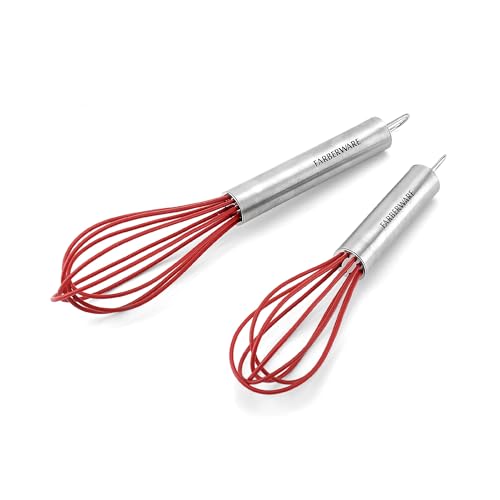 Farberware Silicone Mini Whisks Set of 2 - Heat-Resistant Small Kitchen Utensils