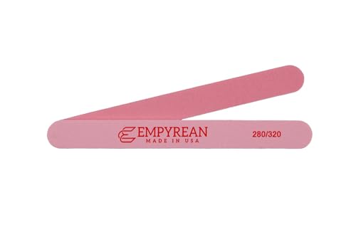Empyrean Professional Nail File - 280/320 Fine Grit Reusable Pink Cushion