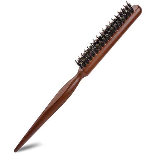 Styquenzer Boar Bristle Teasing Brush with Wooden Rat Tail Handle