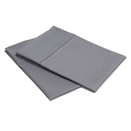 Amazon Basics King Pillowcases - Soft Microfiber, Dark Gray, Set of 2