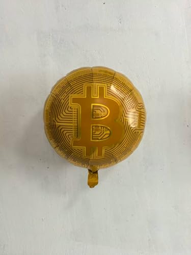 Gold Bitcoin Balloons - 6pcs 18inch Foil Party Decorations