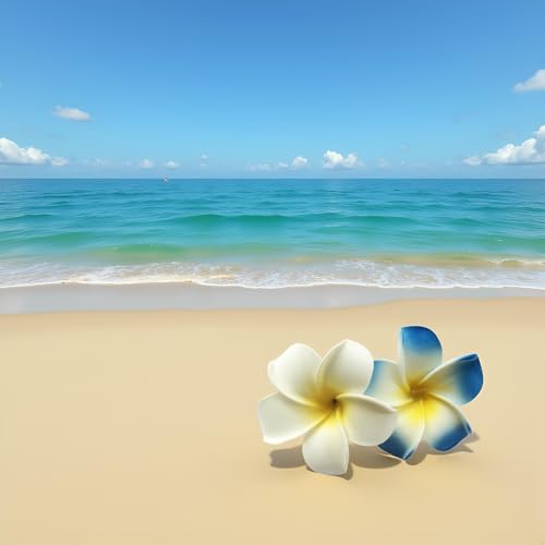 Plumeria Flower Hair Clips 7cm Hawaiian Foam Hair Accessories 2 Pcs