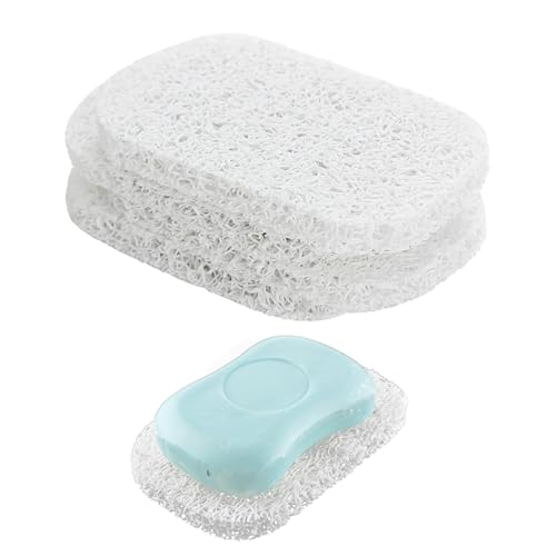 Snowkingdom White 4-Pack Soap Saver Holders for Bar Soap Bathroom Shower Kitchen