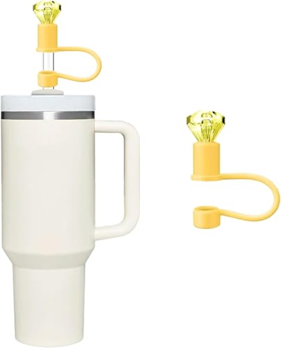Silicone Diamond Straw Cover for 30/40oz Tumblers - 10mm Yellow