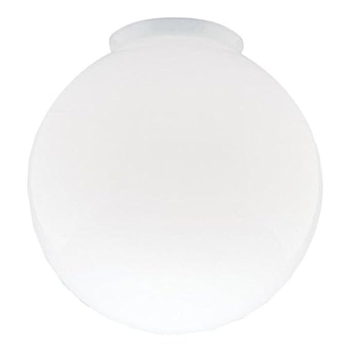 8-Inch White Glass Globe - 4-Inch Fitter Opening