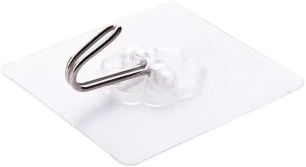 Skiennix Heavy Duty Adhesive Hooks - Waterproof Transparent Wall Hooks for Bathroom & Kitchen
