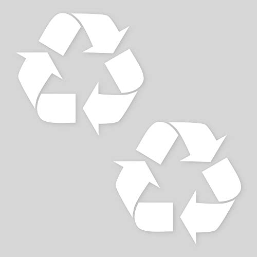 Ignixia 2 Pack Recycle Stickers for Trash Can - White, 5x5 Inches