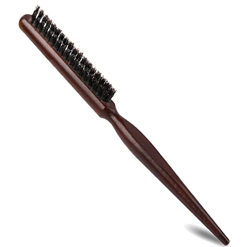 Sliverdew Boar Bristle Styling Brush with Wooden Rat Tail Handle