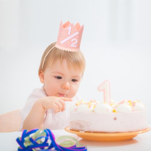 Rose Gold Birthday Glitter Crown Hat for Baby Party Photo Props