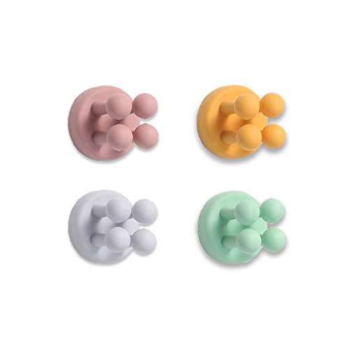 Silicone Waterproof Toothbrush Holders - 4 Pcs Mixed2 - Self-Adhesive