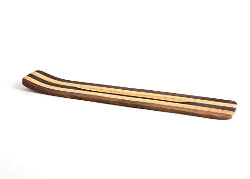 Handmade Two-Toned Wooden Incense Holder - 10 Inch Ash Catcher