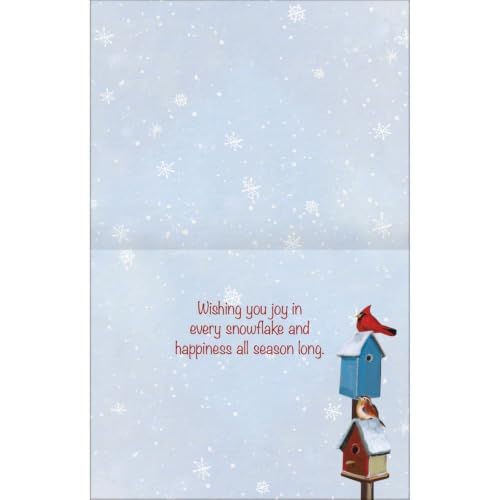 Christmas Greeting Cards Set with Envelopes - Festive Snow & Evergreen Design