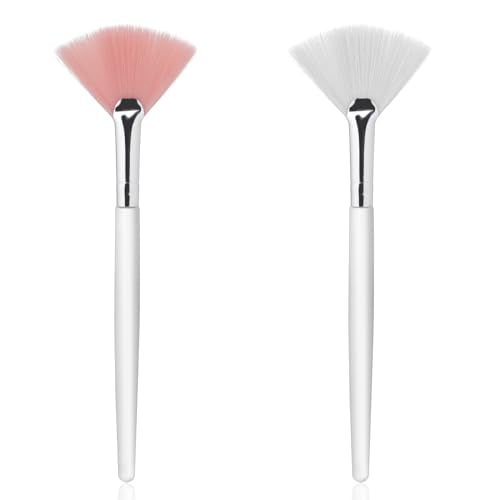 Giantree 2 Pcs Fan Brushes for Face Mask Application and Makeup