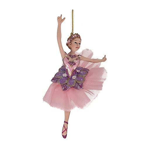 Sugar Plum Ballerina Christmas Ornament - Pink Tutu Decorative Holiday Decor