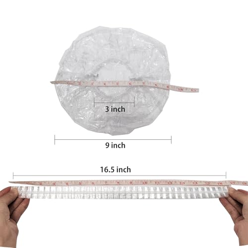 Yamlnke Disposable Shower Caps 30 Pack - Thick Clear Plastic Elastic Hair Caps for Home, Travel, and Salon