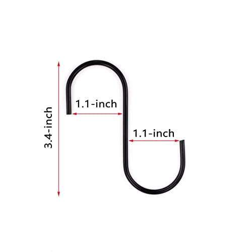 30-Pack Heavy Duty S Hooks for Hanging Pots, Pans, and Kitchen Storage