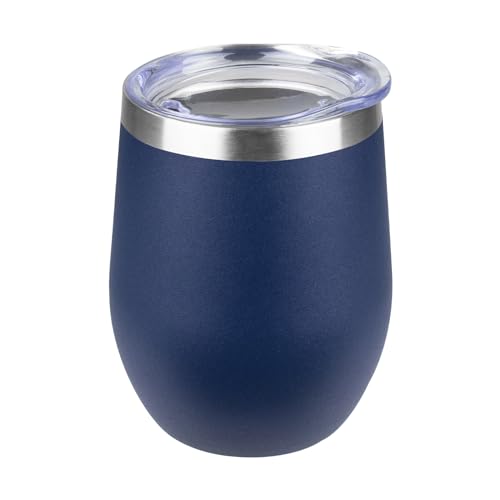 StarSpeed 12oz Insulated Stainless Steel Wine Tumbler, Navy Blue