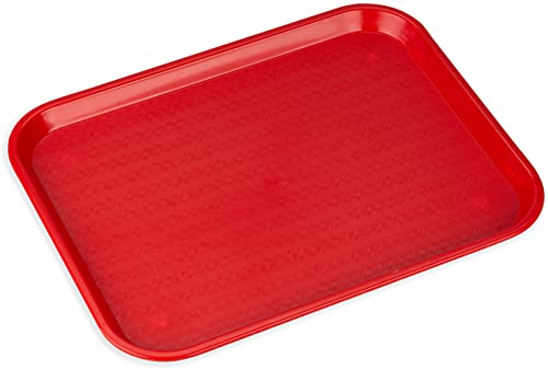 Carlisle 14x18 Fast Food Cafeteria Tray - Durable Red Plastic