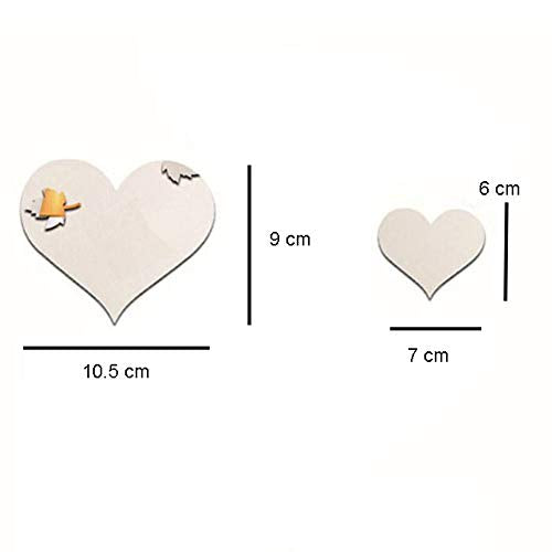 Heart Shape Acrylic Mirror Wall Stickers - 10 Pieces Set