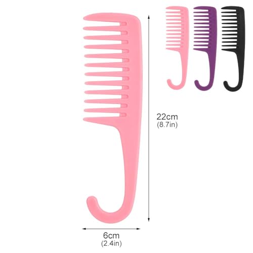 3 Pack Wide Tooth Hair Comb Set for Curly and Wet Hair Detangling