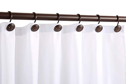 CHICTIE Bronze Shower Curtain Hooks - Rustproof Metal Rings, Set of 12
