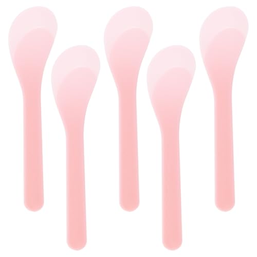 ONLYKXY 5-Pack 5-Inch Plastic Cosmetic Spatulas for Face Cream Mixing