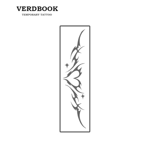 VERDBOOK Semi-Permanent Heart Temporary Tattoos - 2 Sheets Waterproof Realistic Body Art Lasts 7-15 Days