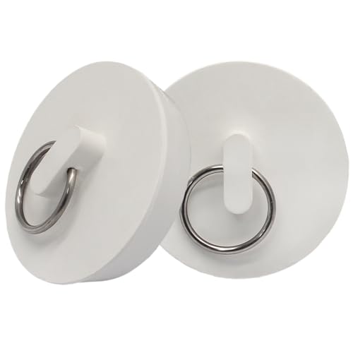 Luomorgo 2 Pack Rubber Drain Stopper Fits 1-3/4 to 1-7/8 Inch Drains White