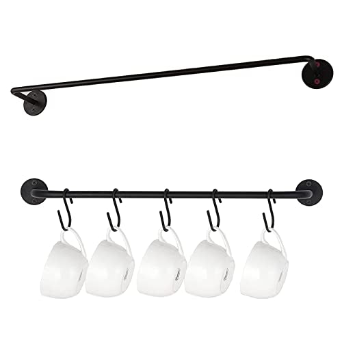 RETOONGKING Wall Mounted Coffee Mug Holder with 5 Removable Hooks - Space-Saving Kitchen & Home Organizer (1pc)